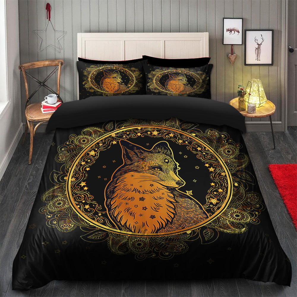 Mandala Fox Bedding Set Duvet Cover And 2 Pillowcases
