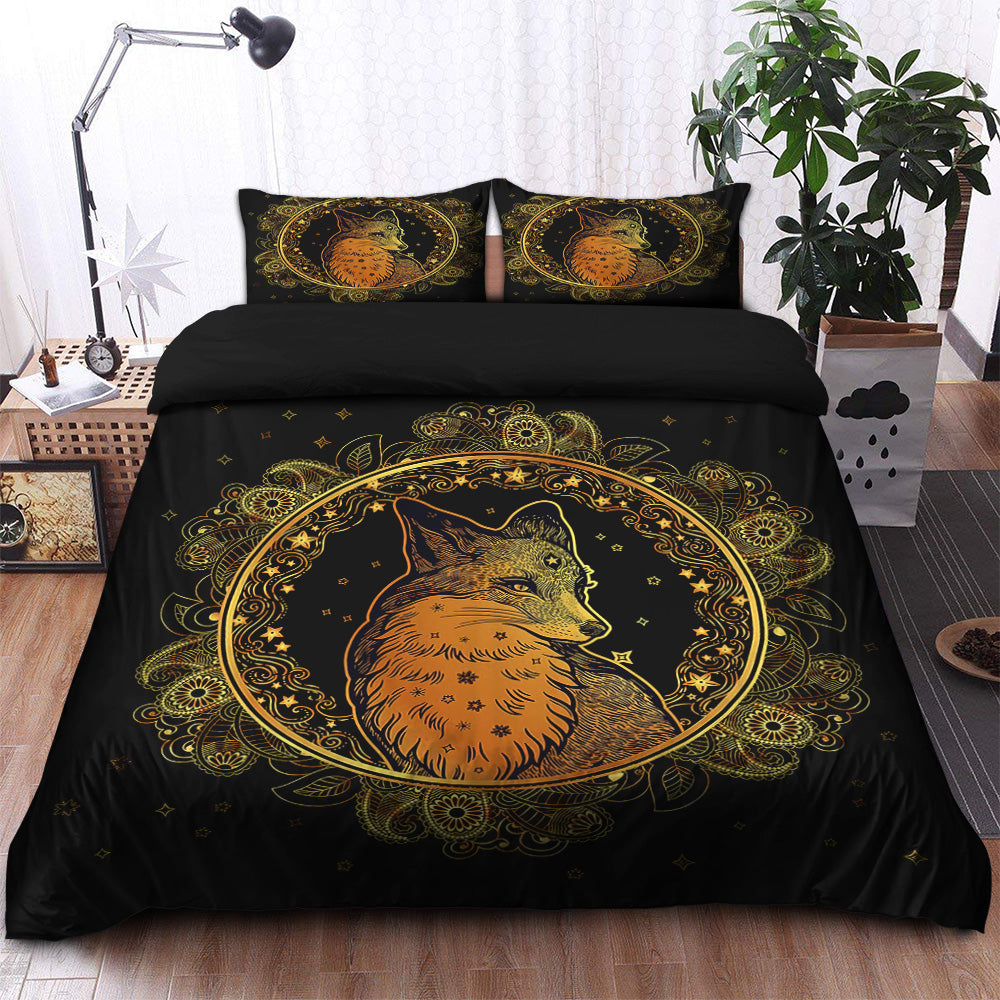 Mandala Fox Bedding Set Duvet Cover And 2 Pillowcases