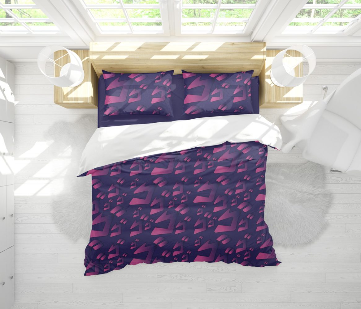 Menacing Aura Jojo'S Bizarre Adventure Bedding Set