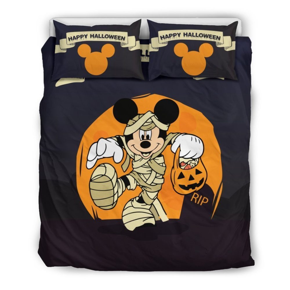 Spooky Mickey Halloween Duvet Cover Set – Festive Bedding For Kids &amp; Adults