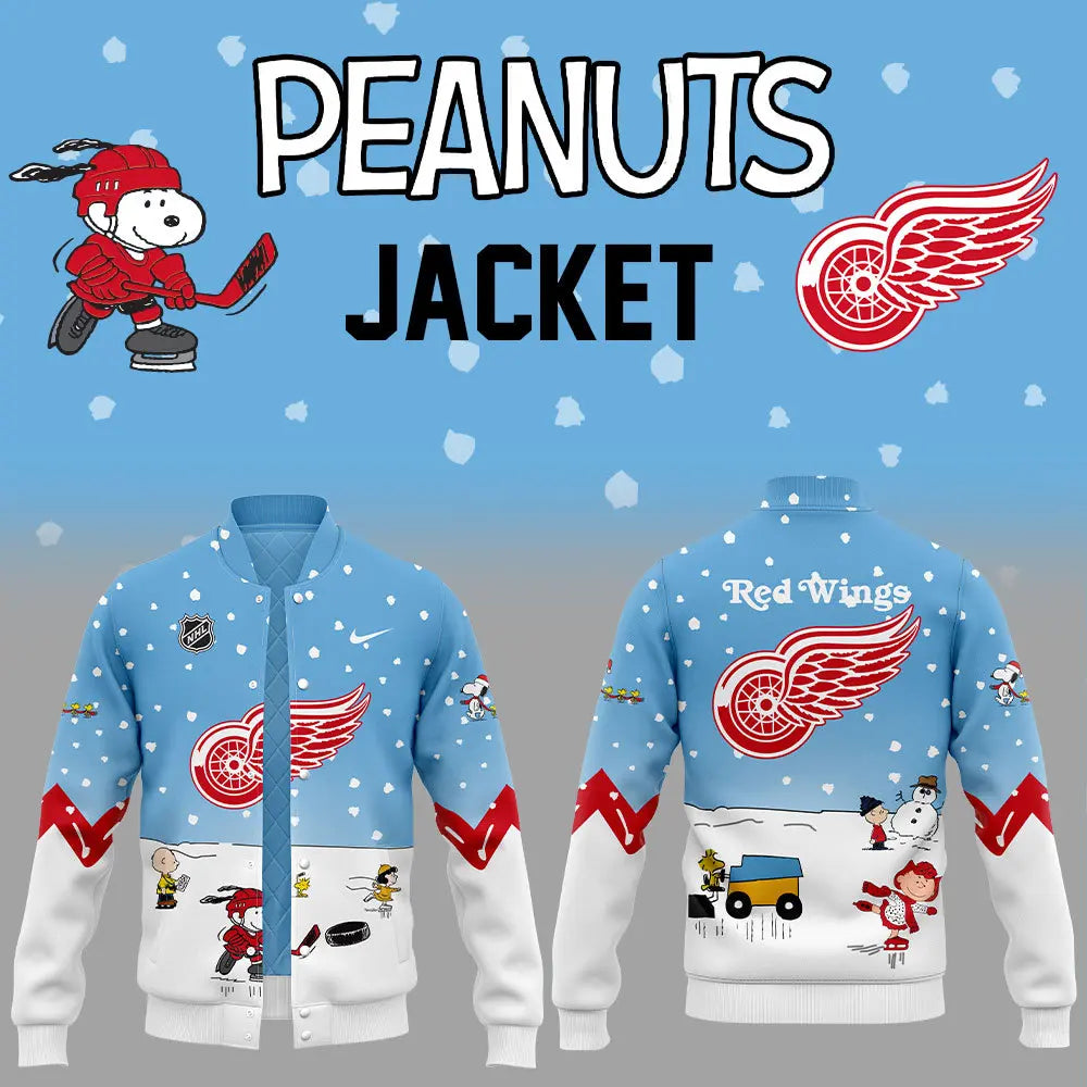 Detroit Red Wings Peanuts &amp; Snoopy Night Nike Baseball Jacket