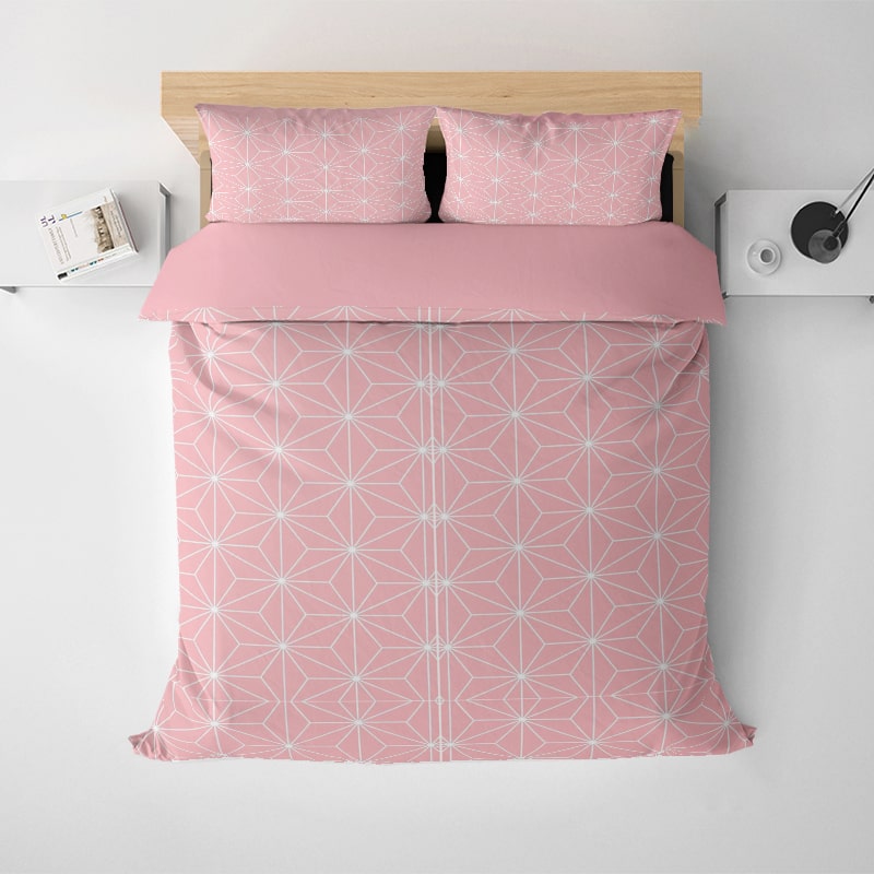 Nezuko Haori Pattern Stars Glow Dream Knit Demon Slayer Kimetsu No Yaiba Bedding Set Duvet Cover And 2 Pillowcases