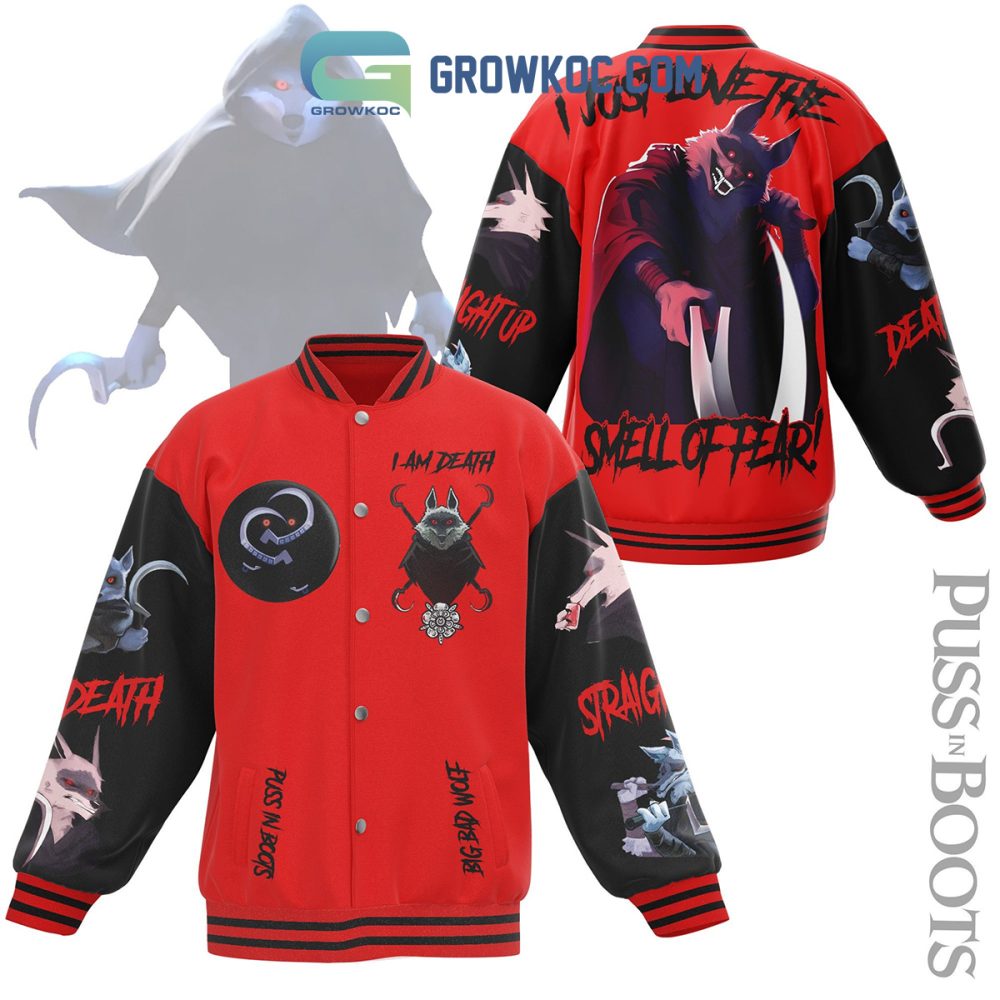 Red Graphic Varsity Jacket - Bold 'I Am Death' Design With Unique Art - Unisex Stylish Outerwear