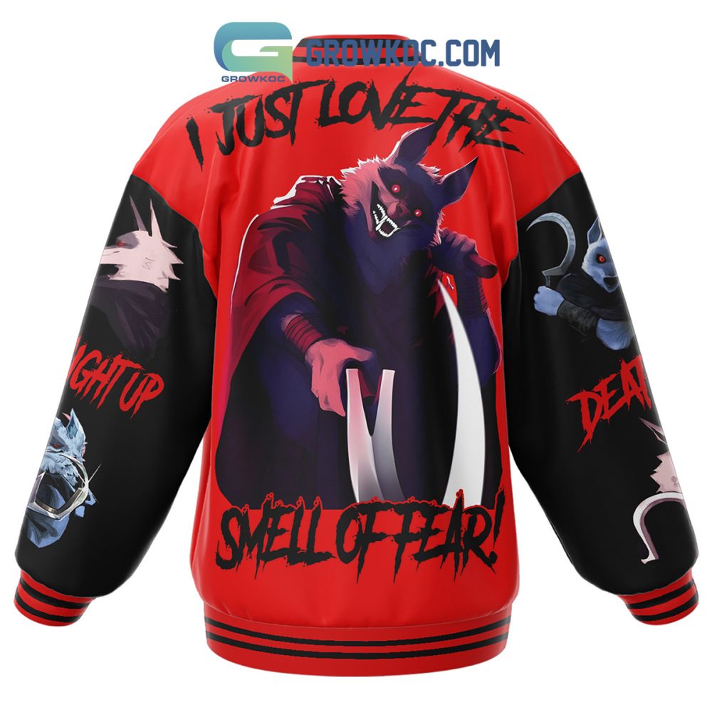 Red Graphic Varsity Jacket - Bold 'I Am Death' Design With Unique Art - Unisex Stylish Outerwear