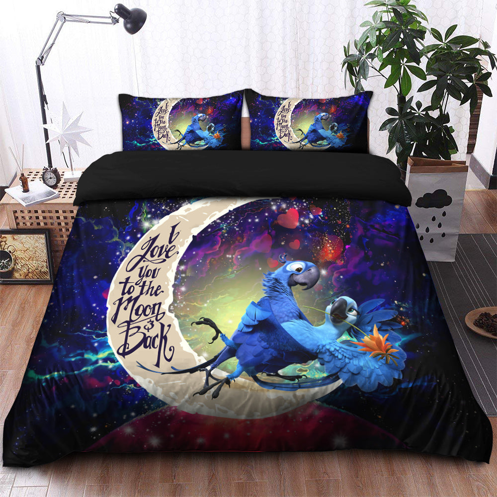 Rio Blu And Jewel Love You To The Moon Galaxy Bedding Set Duvet Cover And 2 Pillowcases
