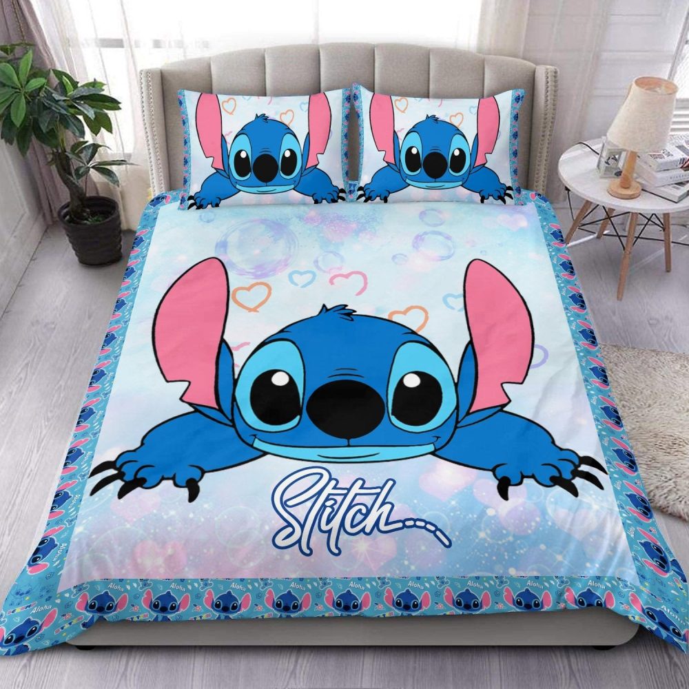 Cozy Stitch Cartoon Bedding Set – Soft Twin/Full/Queen Duvet Cover &amp; Pillowcases For Kids Room