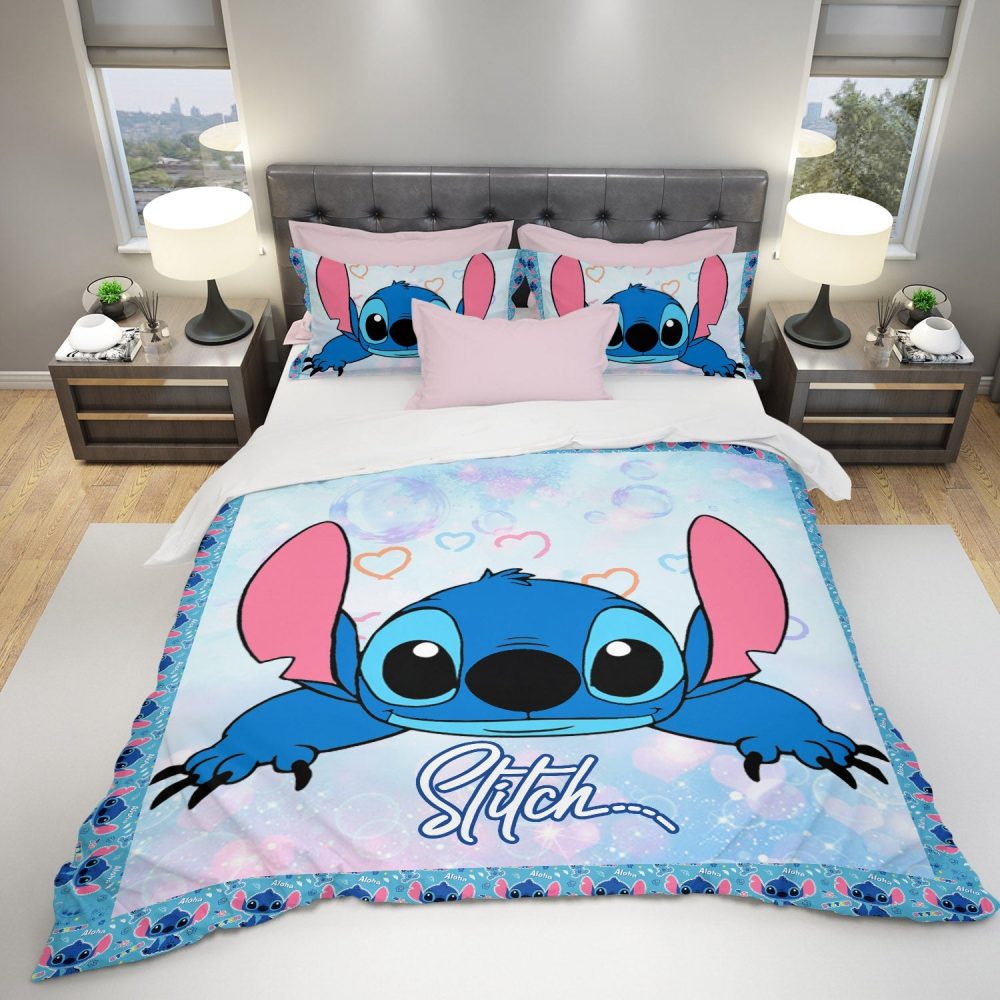 Cozy Stitch Cartoon Bedding Set – Soft Twin/Full/Queen Duvet Cover &amp; Pillowcases For Kids Room