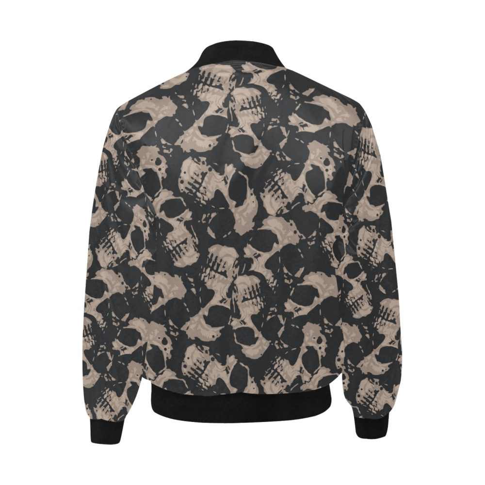 Skull Bomber Jacket Skull Head Drawing Pattern Bomber Black Unisex Jacket Jacket