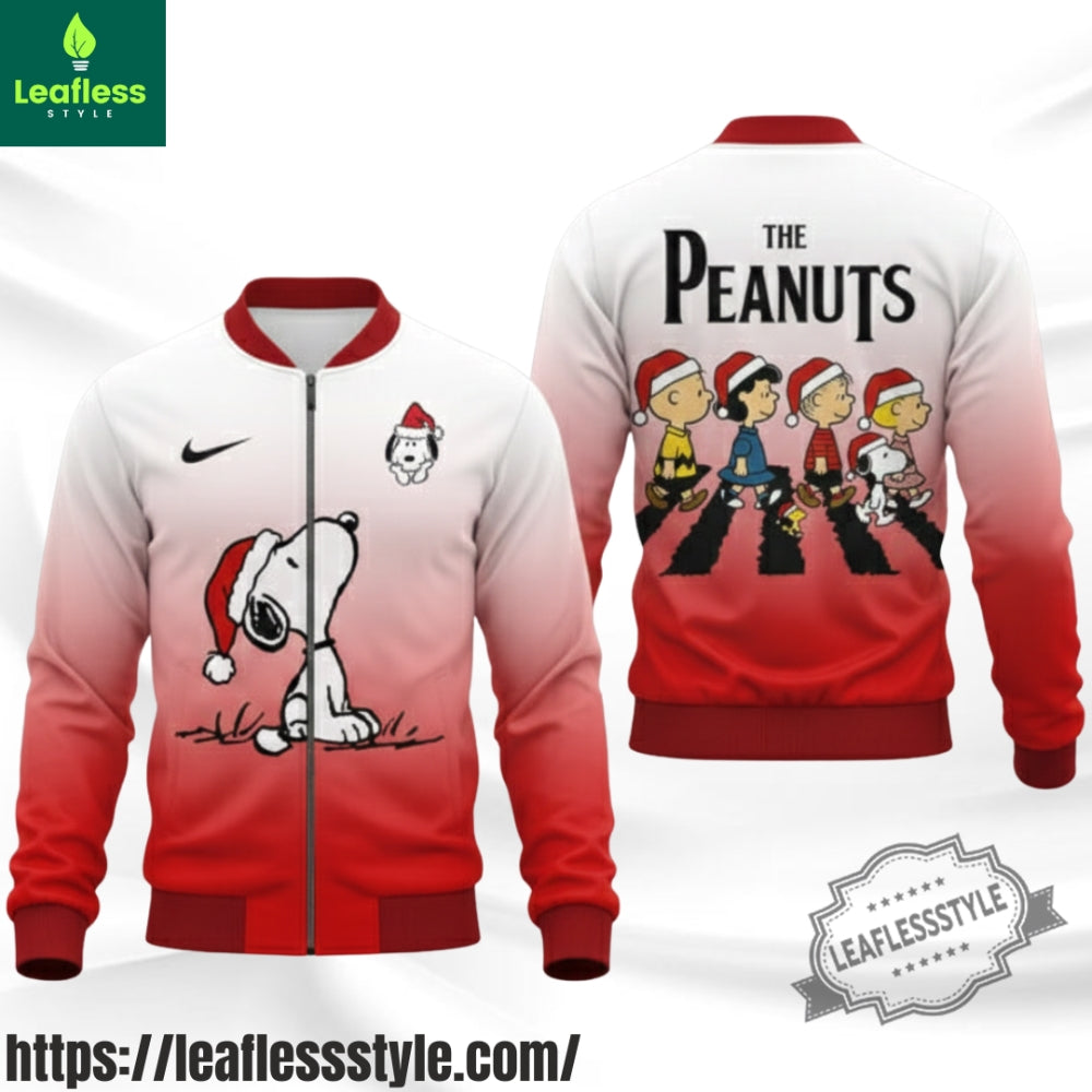 Snoopy X The Peanuts X The Beatles Abbey Road Album Cover Bomber Jacket