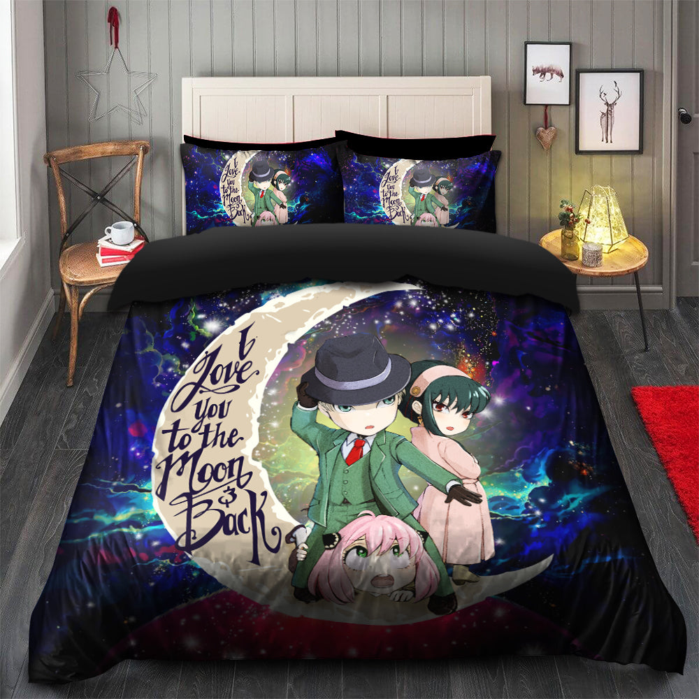 Spy X Family Love You To The Moon Galaxy Bedding Set Duvet Cover And 2 Pillowcases