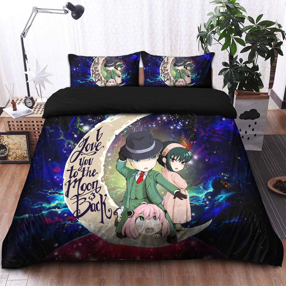 Spy X Family Love You To The Moon Galaxy Bedding Set Duvet Cover And 2 Pillowcases