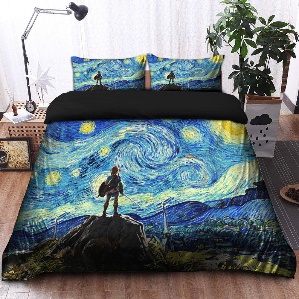 Starry Night The Legend Of Zelda Bedding Set Duvet Cover And 2 Pillowcases