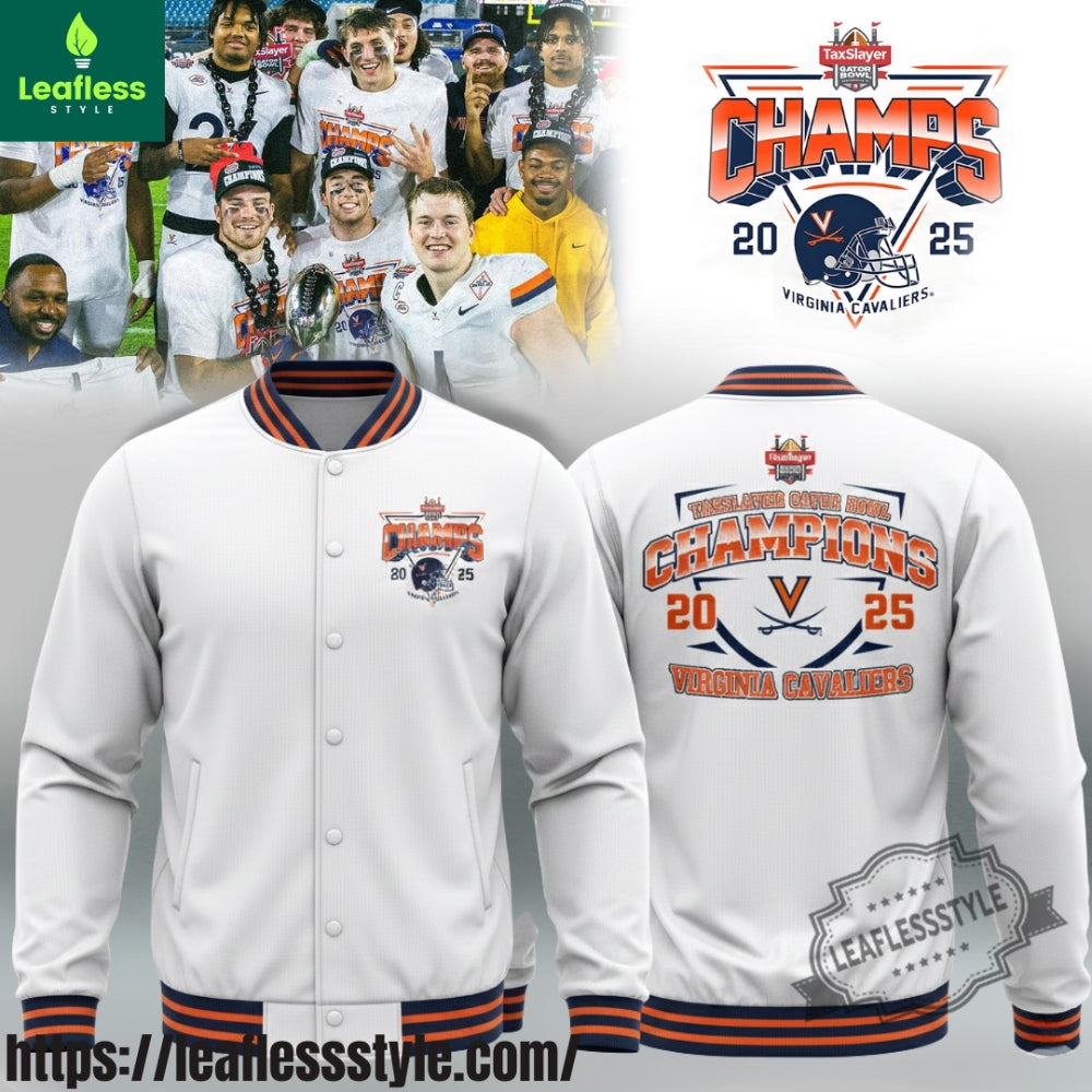 Virginia Cavaliers 2025 Taxslayer Gator Bowl Champions Baseball Jacket