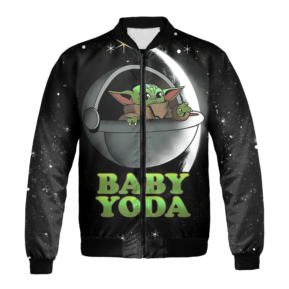Star Wars Bomber Jacket Baby Yoda In Hovering Pram Bomber Black Unisex Jacket Jacket