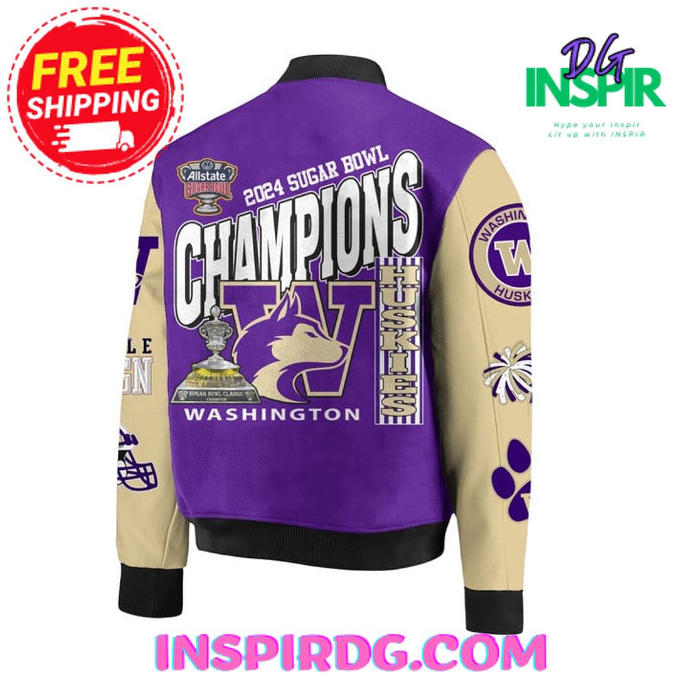 Washington Huskies 2024 Allstate Sugar Bowl Champs Baseball Jacket