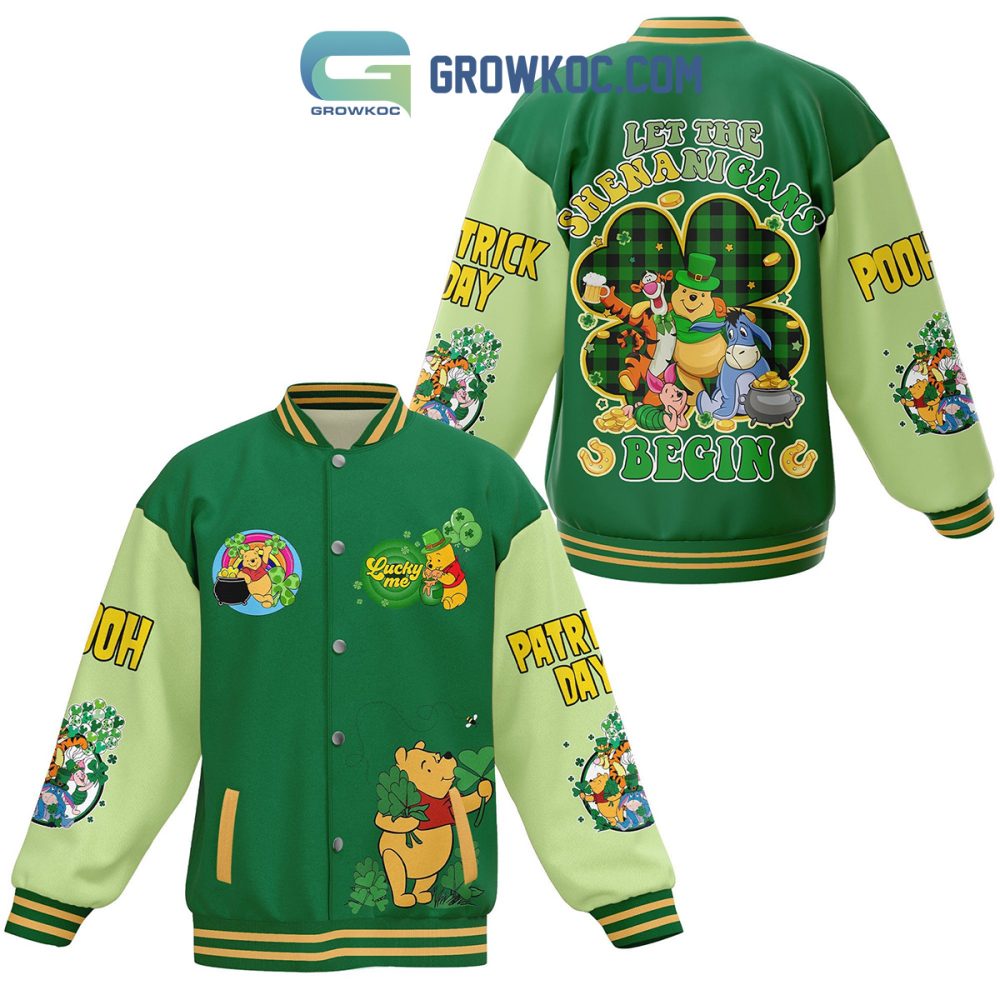 St. Patrick'S Day Green Varsity Jacket - Fun Cartoon Design, Clover Luck, Perfect For Festive Celebrations