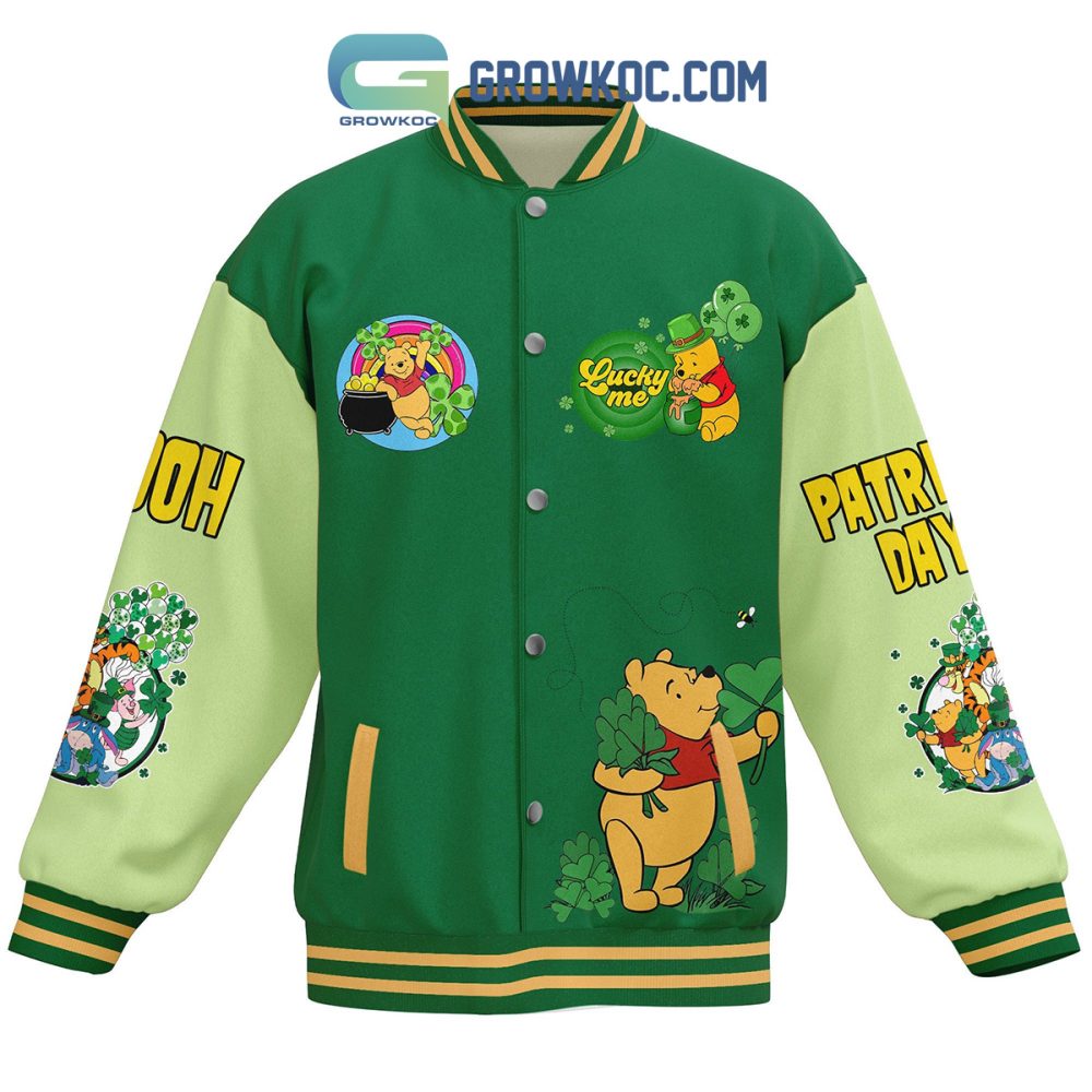 St. Patrick'S Day Green Varsity Jacket - Fun Cartoon Design, Clover Luck, Perfect For Festive Celebrations
