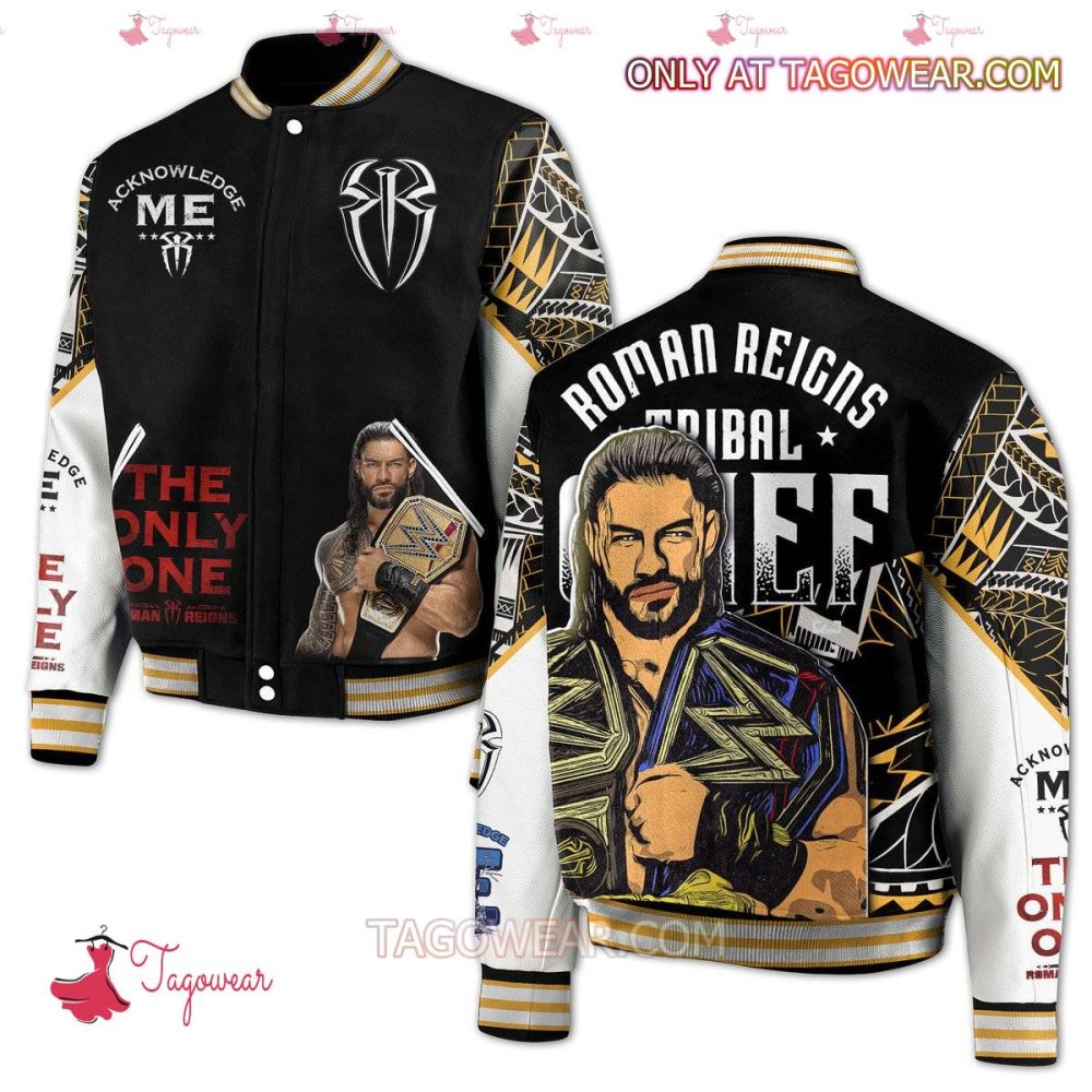 Roman Reigns Tribal Chief Varsity Jacket - Bold Graphic Design, Perfect For Wwe Fans - Shop Now!