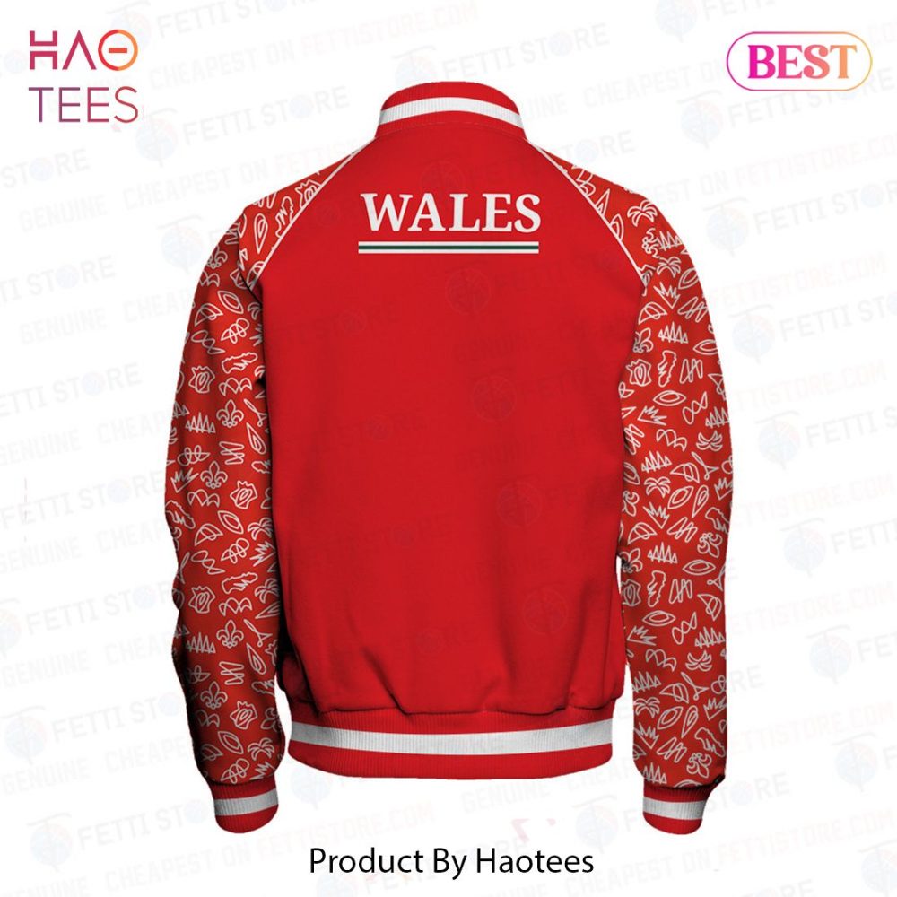 Limited Edition Wales Rugby World Cup 2023 Varsity Jacket - Unisex Red Bomber By Haotees
