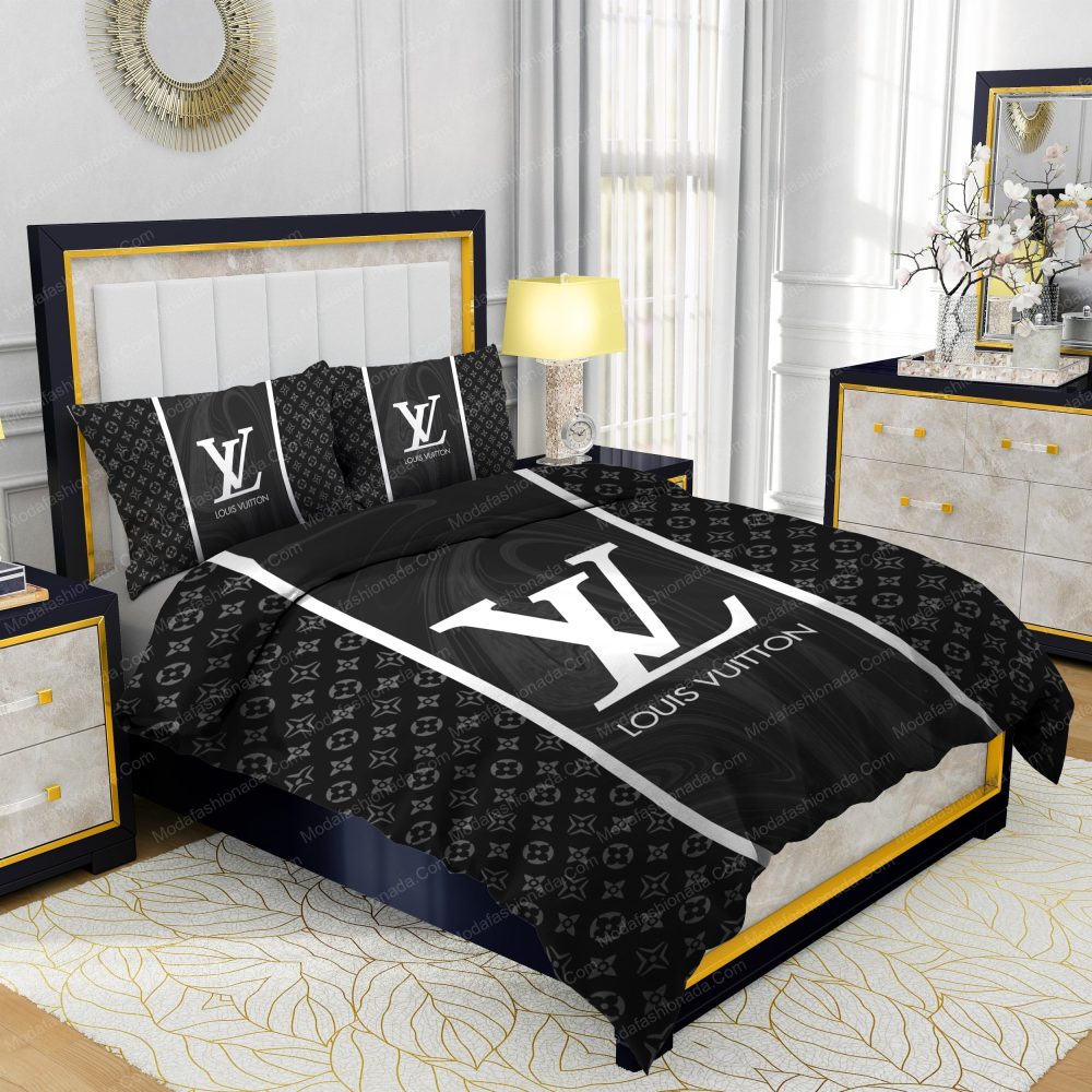 Black Veinstone Louis Vuitton Bedding Sets