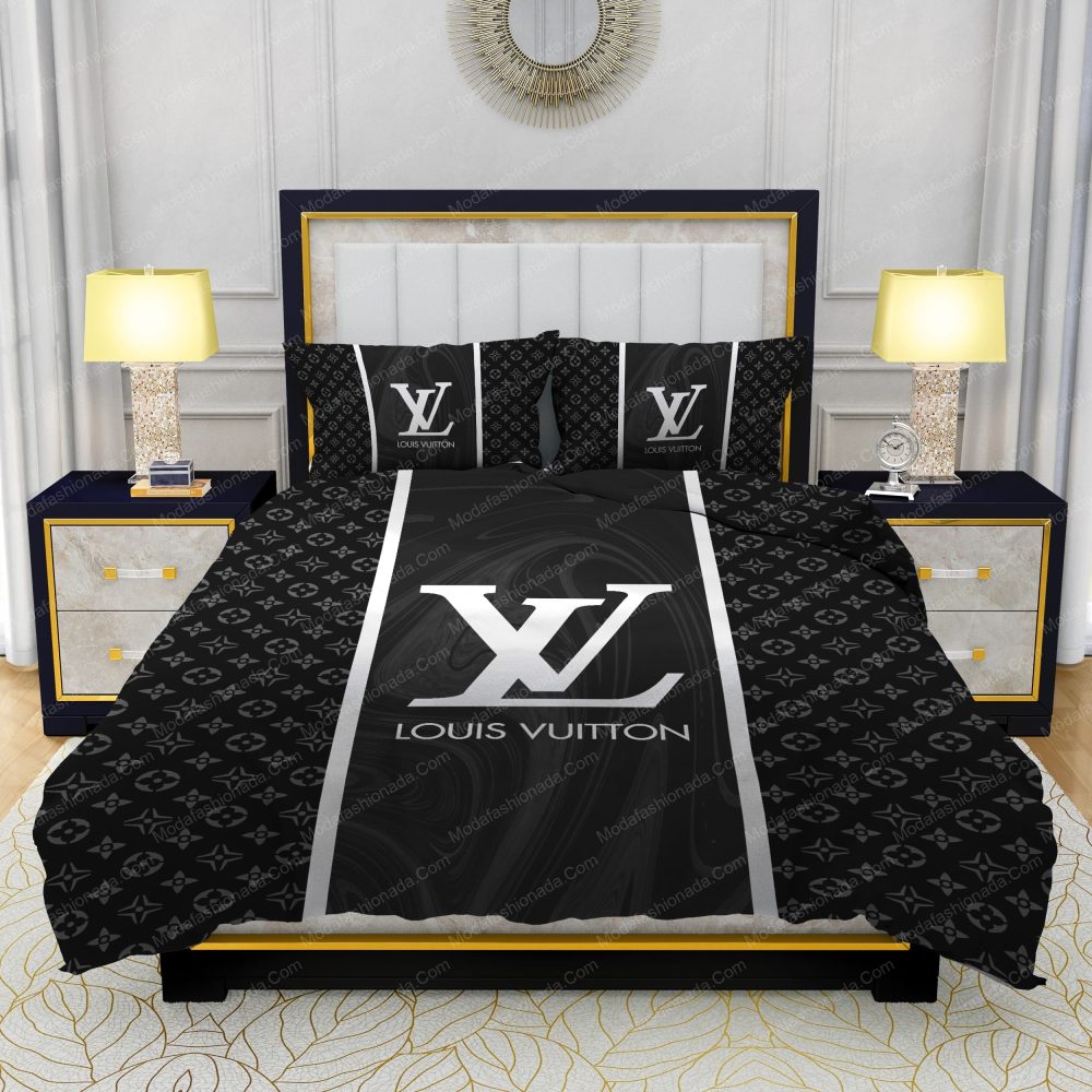 Black Veinstone Louis Vuitton Bedding Sets