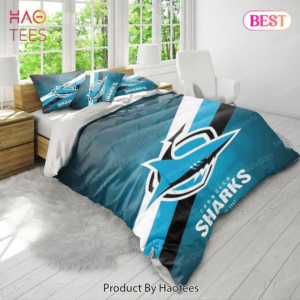 Cronulla Sharks Logo Bedding Sets 01 Bed Sets, Bedroom Sets, Comforter Sets, Duvet Cover, Bedspread