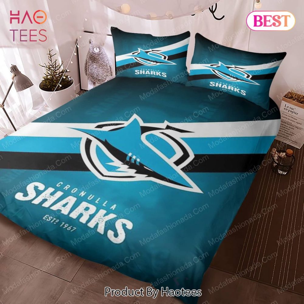 Cronulla Sharks Logo Bedding Sets 01 Bed Sets, Bedroom Sets, Comforter Sets, Duvet Cover, Bedspread