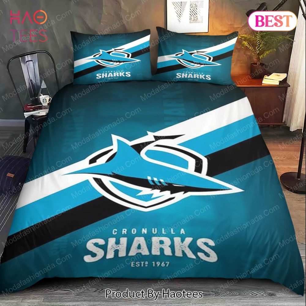 Cronulla Sharks Logo Bedding Sets 01 Bed Sets, Bedroom Sets, Comforter Sets, Duvet Cover, Bedspread