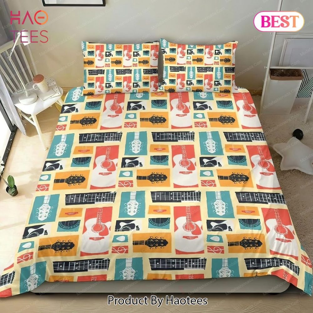 Guitar Pattern Music Gift Bedding Sets Bed Sets, Bedroom Sets