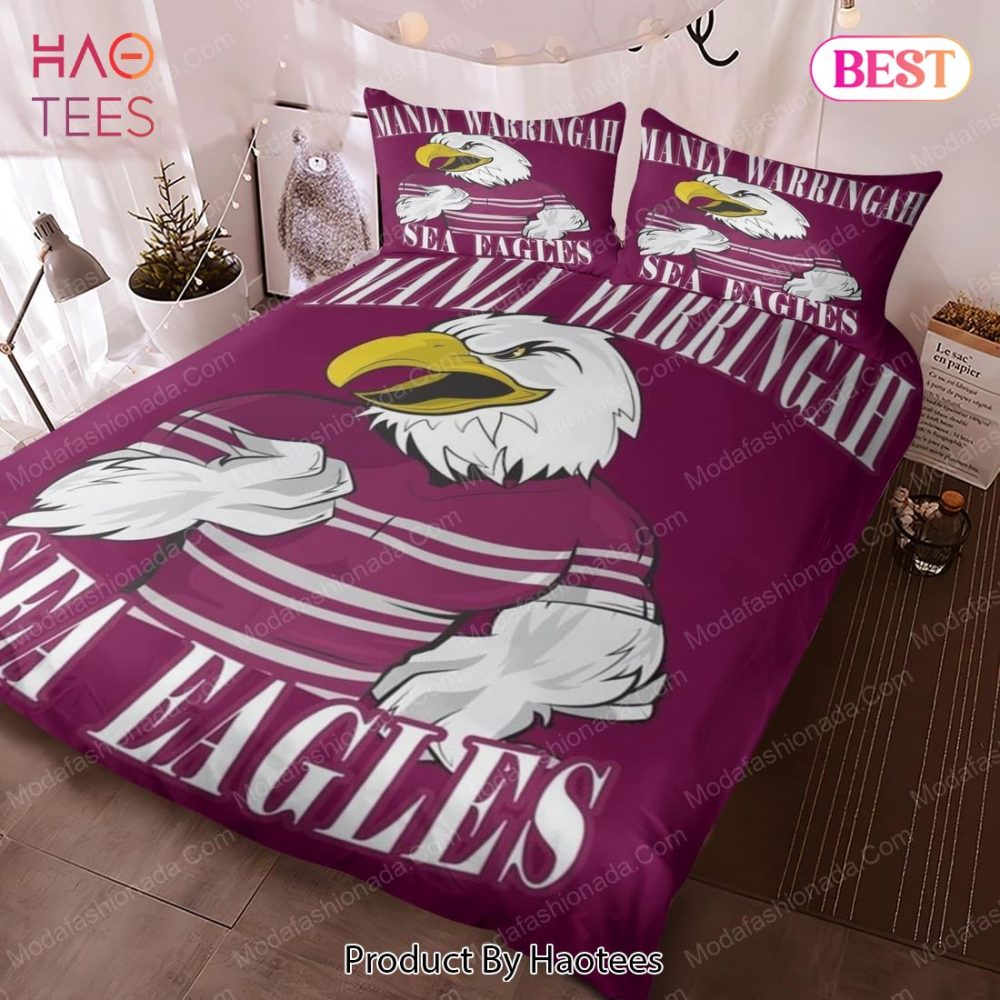 Manly Warringah Sea Eagles Logo Bedding Sets 01 Bed Sets, Bedroom Sets, Comforter Sets, Duvet Cover, Bedspread