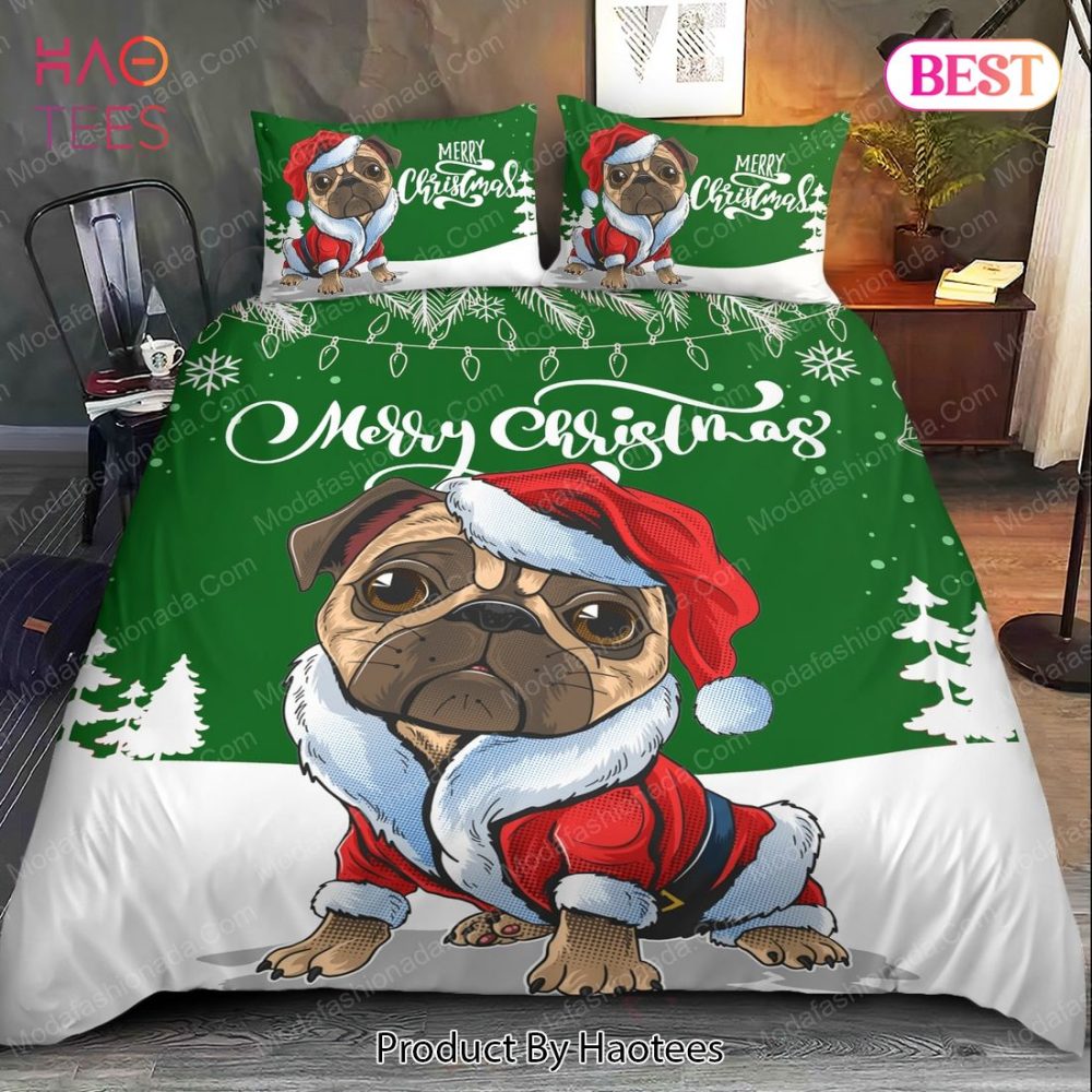 Merry Christmas Pug Bedding Sets Bed Sets, Bedroom Sets