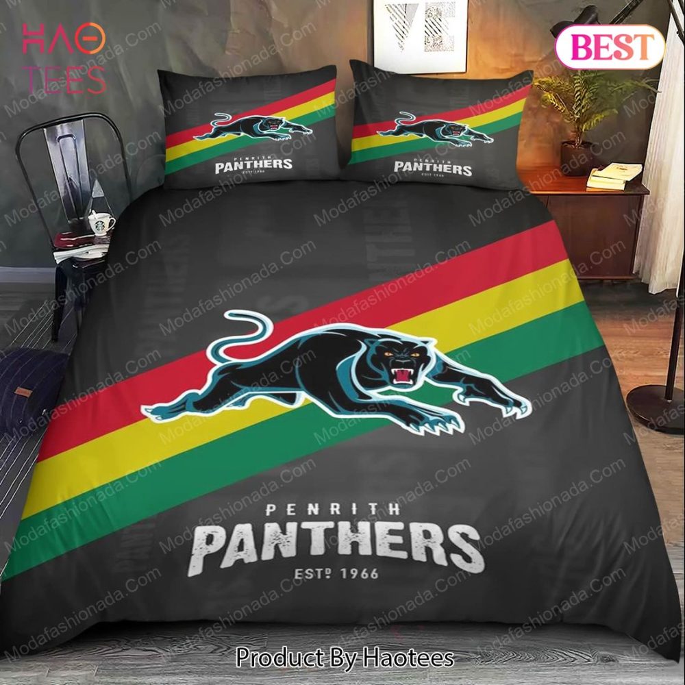 Penrith Panthers Logo Bedding Sets 01 Bed Sets, Bedroom Sets, Comforter Sets, Duvet Cover, Bedspread
