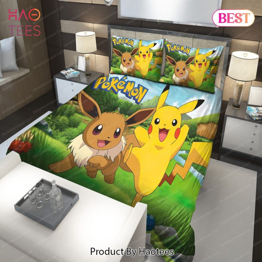 Pikachu And Eevee Spring Bedding Sets Bed Sets, Bedroom Sets