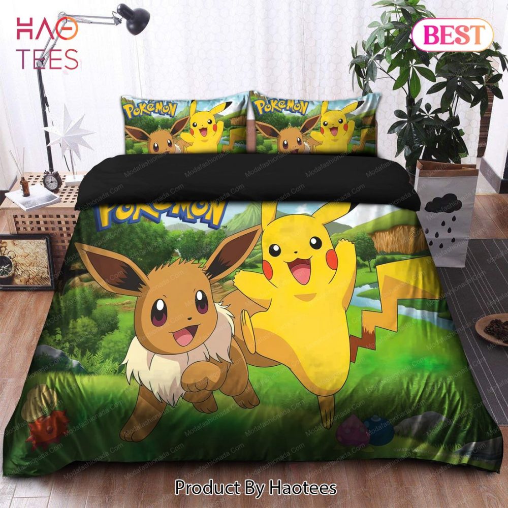 Pikachu And Eevee Spring Bedding Sets Bed Sets, Bedroom Sets