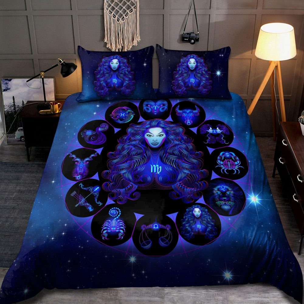 Virgo Zodiac Bedding Set Duvet Cover And 2 Pillowcases
