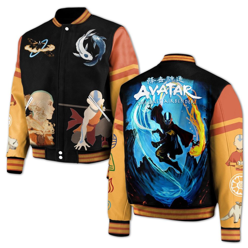 Avatar: The Last Airbender Varsity Jacket – Iconic Aang &amp; Element Design For Fans