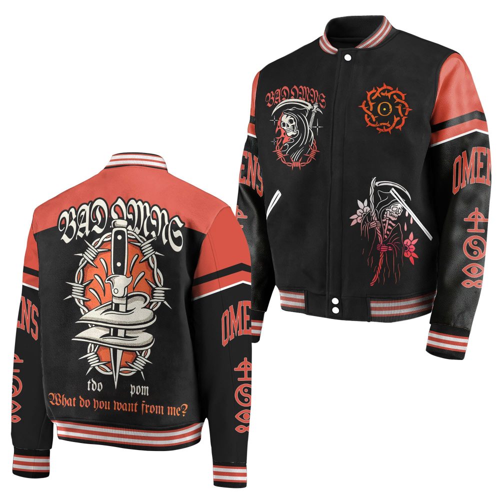Edgy Bad Omens Graphic Varsity Jacket - Bold Streetwear Style For Men &amp; Women