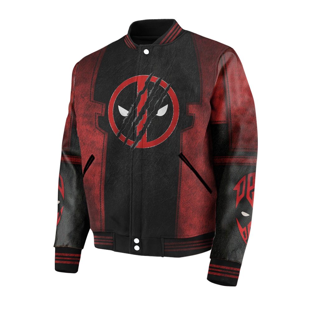 Stylish Red &amp; Black Graphic Bomber Jacket – Unleash Your Inner Hero!