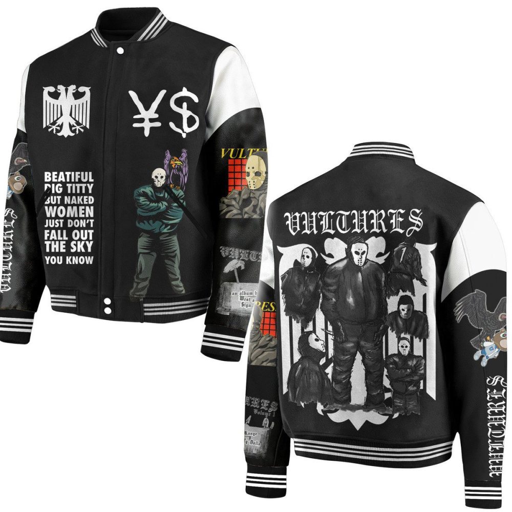 Vintage Graphic Vultures Varsity Jacket - Bold Streetwear Look