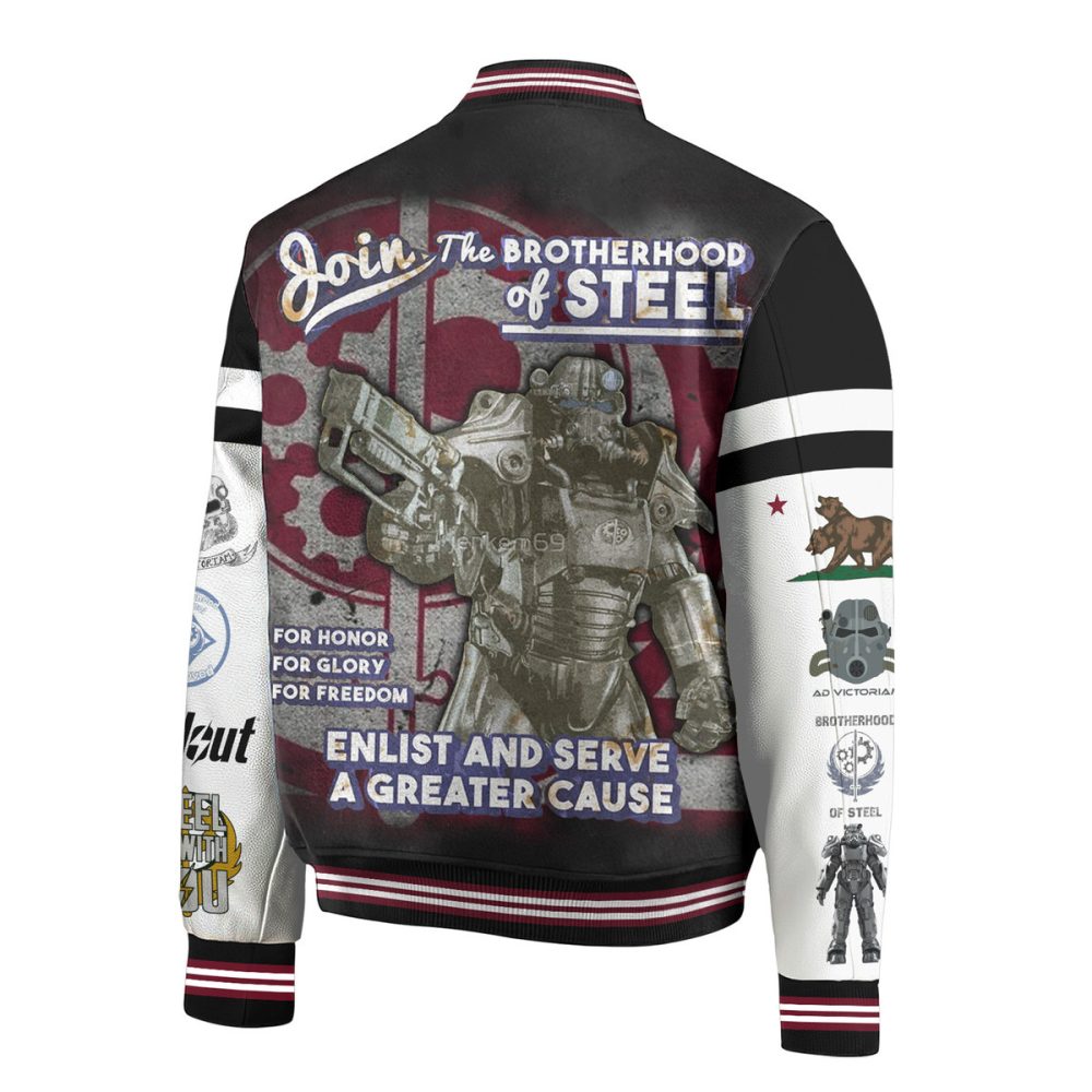 Brotherhood Of Steel Varsity Jacket - Iconic Fallout Gamer'S Apparel
