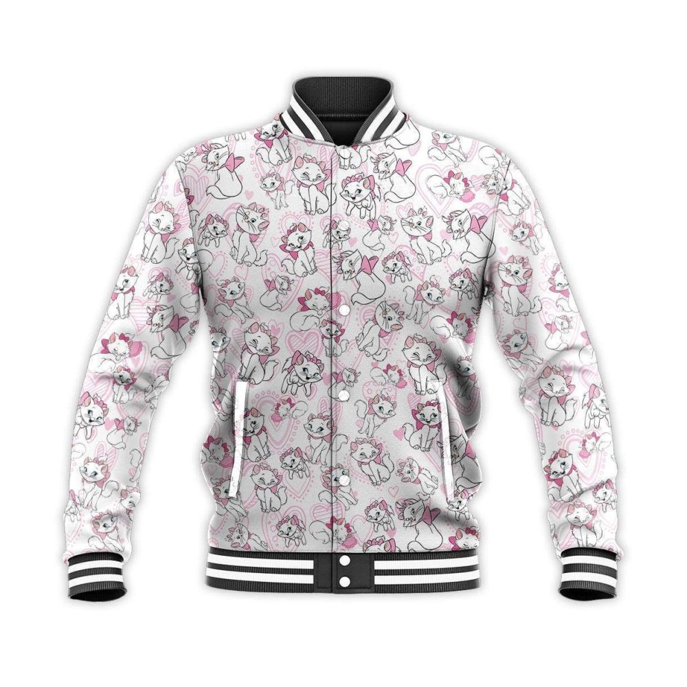 Adorable Cat Print Bomber Jacket - Cute &amp; Cozy Fashion For Cat Lovers