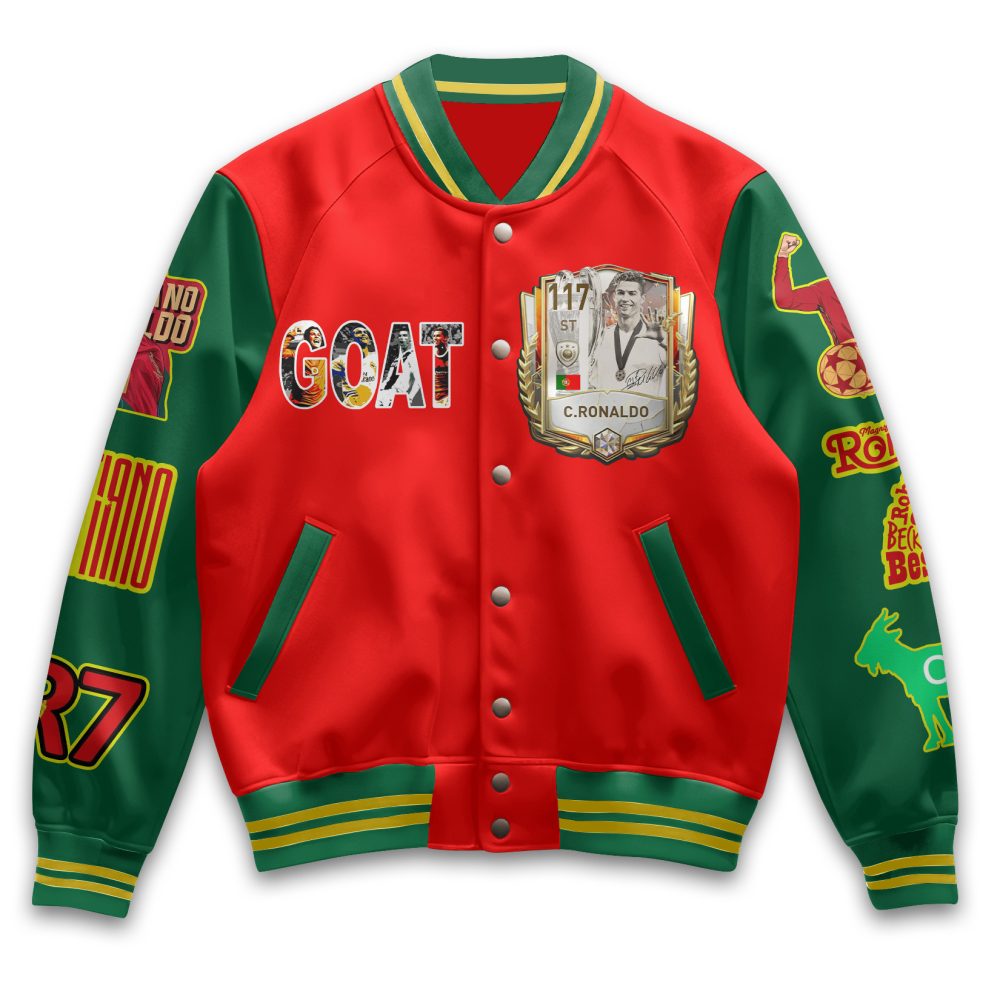 Festive Christmas Varsity Jacket - Fun Graphic Holiday Wear For Soccer Fans