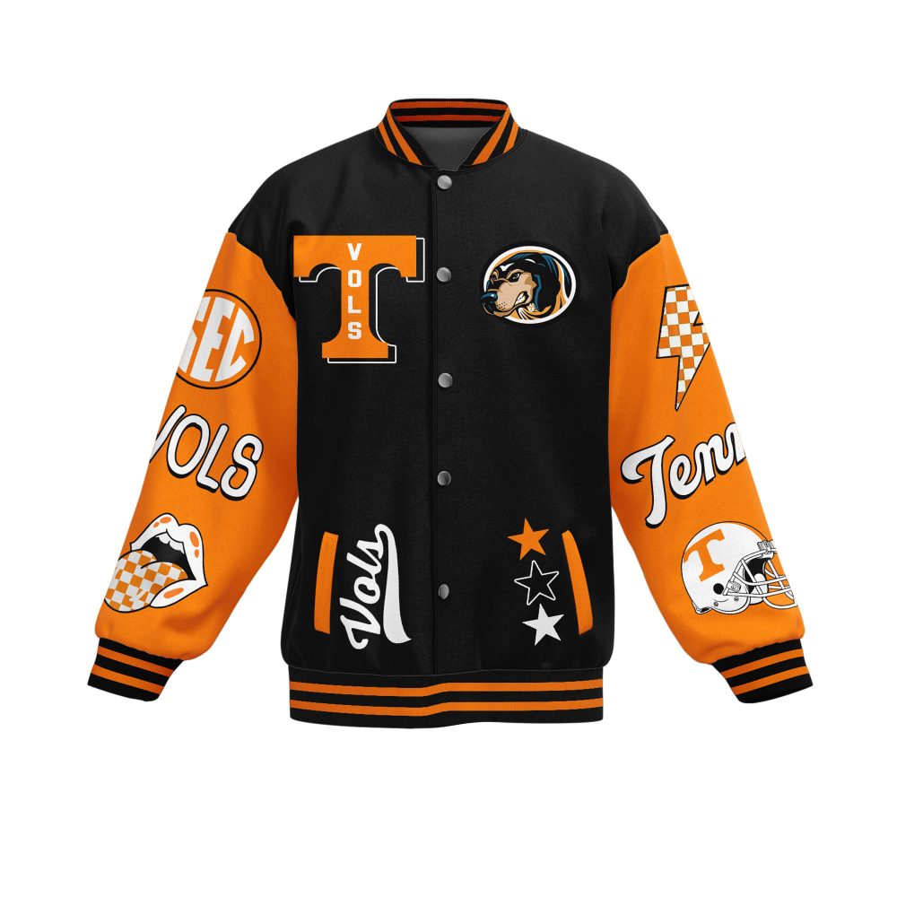 Limited Edition Tennessee Vols Varsity Jacket - Bold Orange &amp; Black Design, Perfect For Fans!