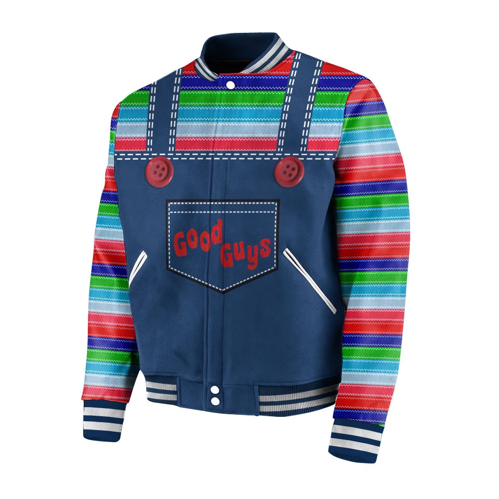 Chucky 'Wanna Play' Retro Varsity Jacket - Good Guys Horror Fan Apparel