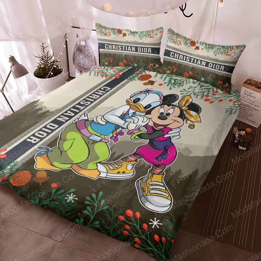 Donal Mickey Mouse Christian Dior Christmas Bedding Sets