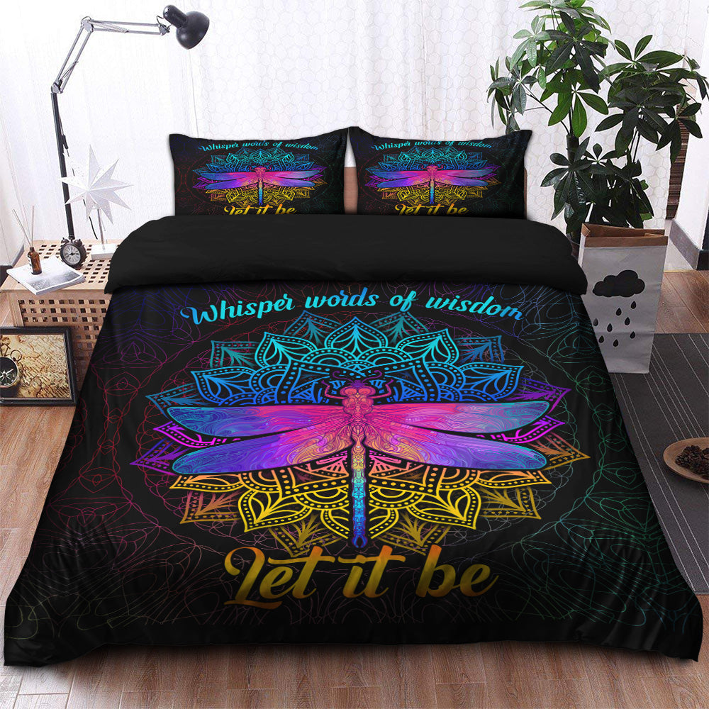 Dragonfly Mandala Let It Be Bedding Set Duvet Cover And 2 Pillowcases