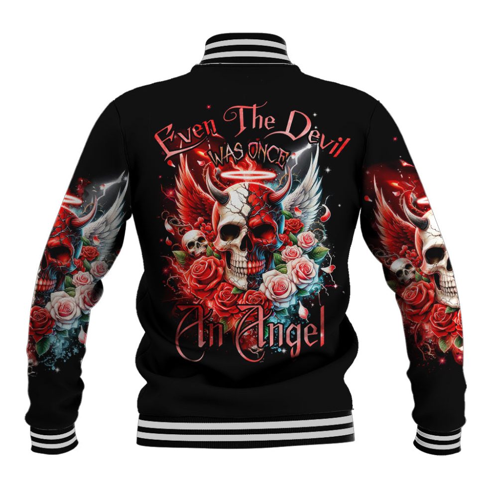 Evil Angel Skull Baseball Jacket Even The Devil Was Once An Angel Dt01