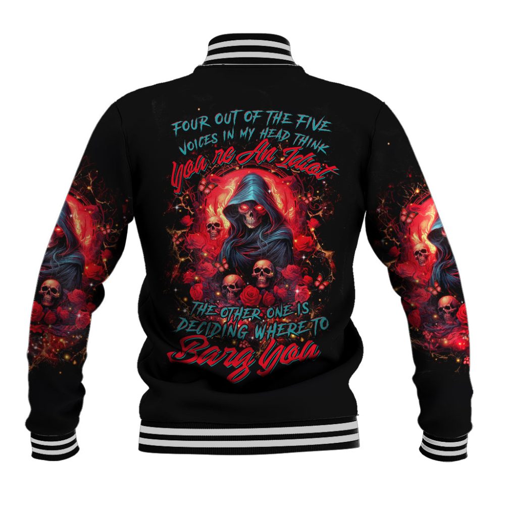 Rose Queen Baseball Jacket Four Out Of The Five Voices In My Head Think You Re An Idiot Dt01
