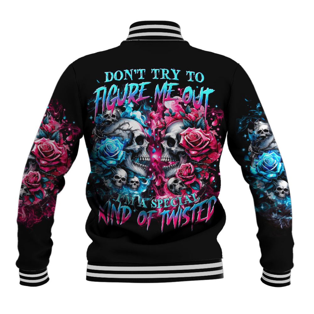 Couple Skull Baseball Jacket Don'T Try To Figure Me Out I'M Special Dt01