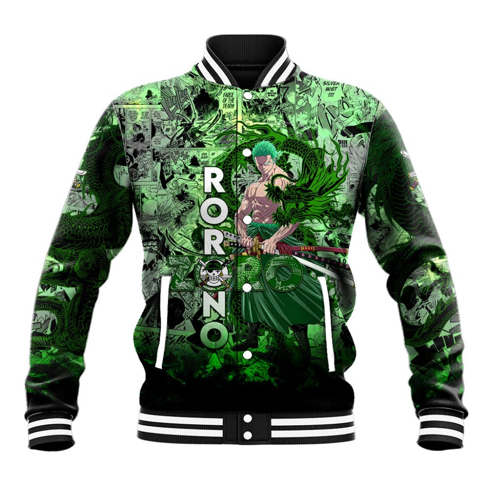 One Piece Roronoa Zoro Baseball Jacket Dragon Twister Style Dt02